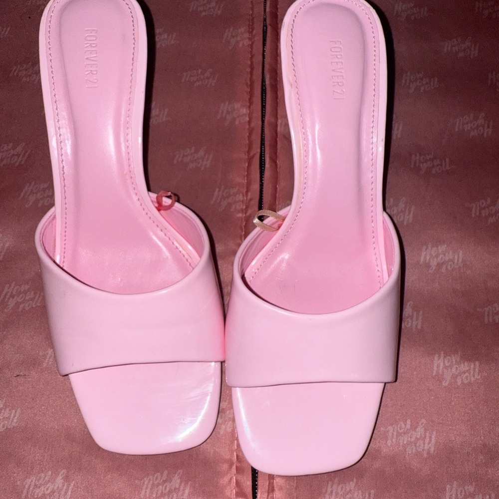 Forever 21 Pink Mules Minimalist Slip-On Shoes